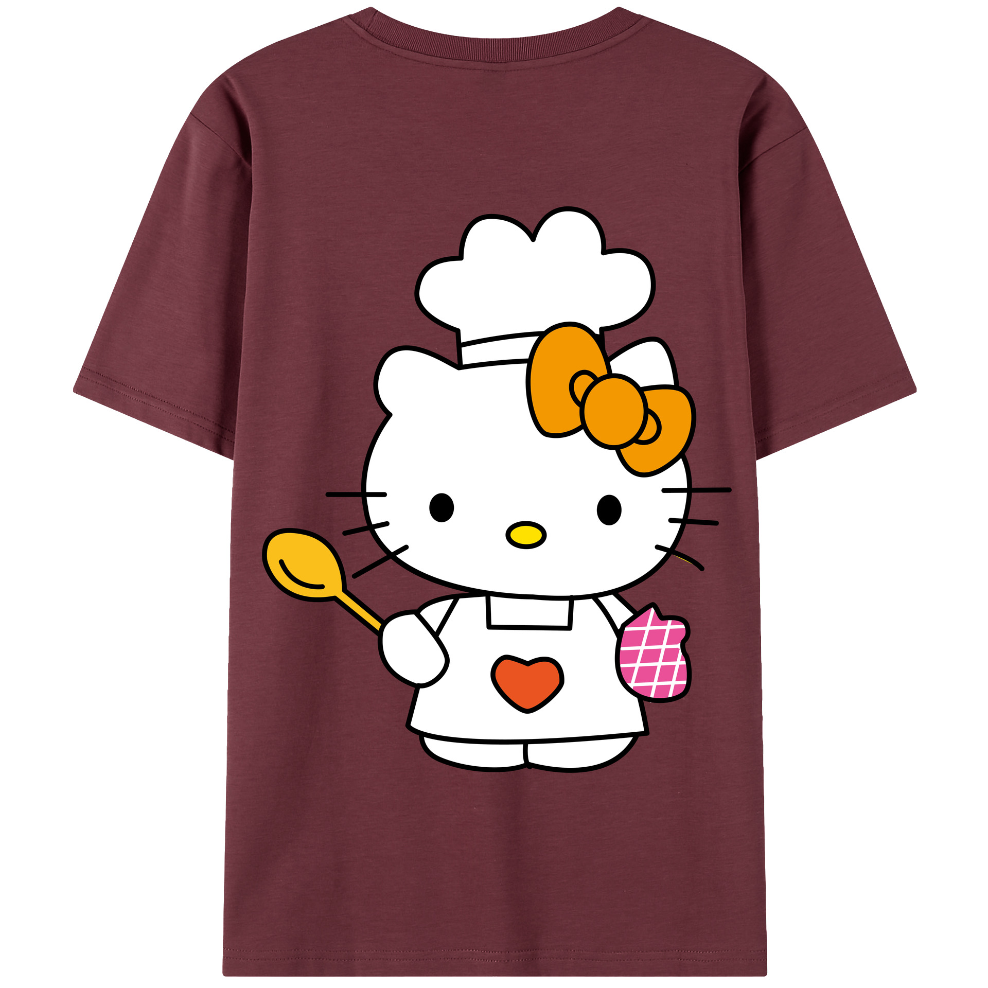 （画像用） Hello Kitty ハローキティ 綿100％半袖Tシャツ（背面プリント）